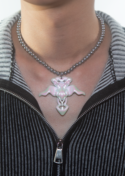 3D printed iridescent resin necklace/jewlery