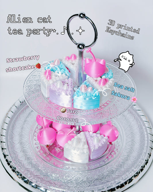 Alien Cat Cake Keychain