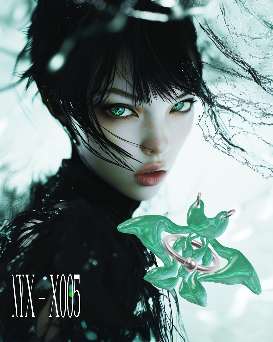 3D printed resin pendant necklace with jade green finish