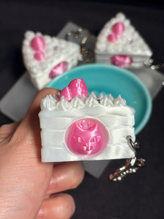 Alien Cat Cake Keychain